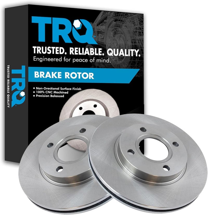 TRQ Front Brake Rotors Set Vented Compatible with 2000-2004 Ford Focus - Image 1