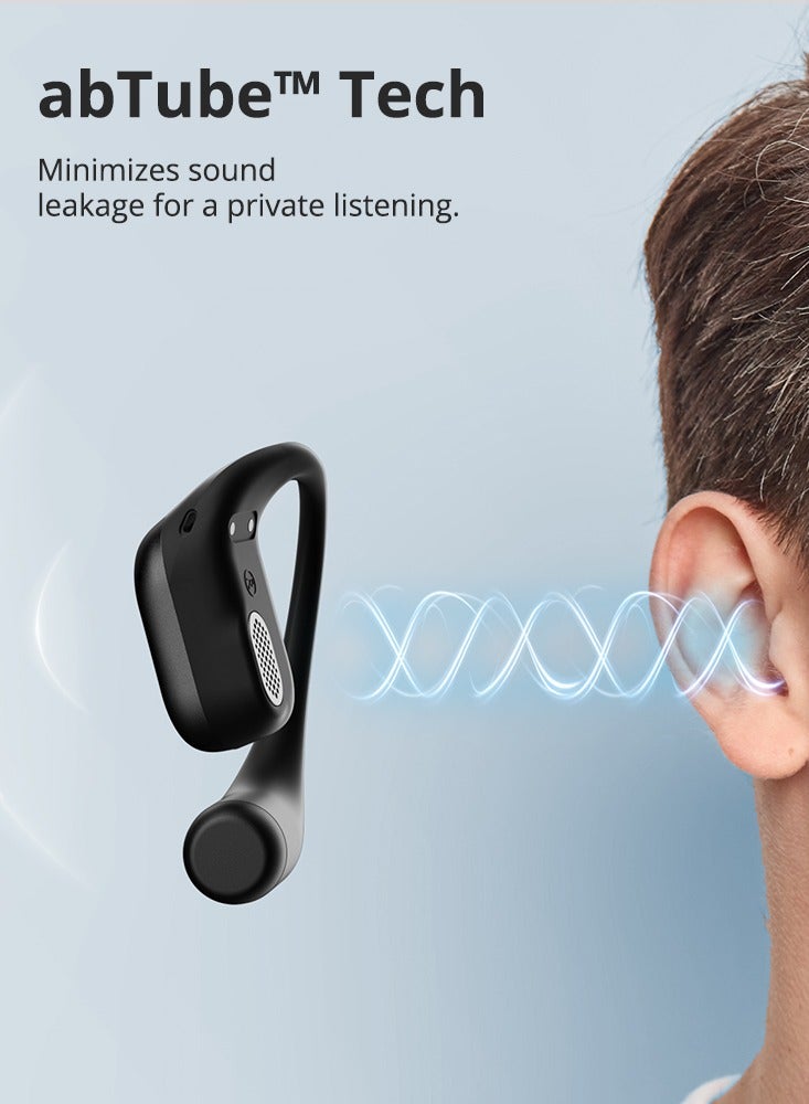 ترونسمارت سماعات ترونسمارت أوبن فلاي ٢ برو - سماعات بلوتوث ٥.٣ مفتوحة الأذن، مزودة بتقنية التوصيل العظمي، وميكروفونات ENC، ومقاومة للماء بمعيار IPX5، وبطارية تدوم ١٦ ساعة، وخفيفة الوزن للرياضة والجري - لون أسود - Image 2