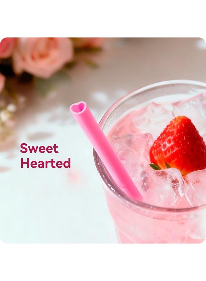 Prurex 50pcs Heart Straws 8mm-Individually Wrapped for Valentine's Gifts, Weddings & Parties ，Romantic Parties(Red/Pink) - Image 4