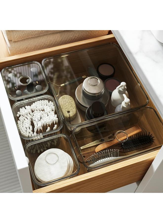 Zaboon Box With Lid, Set Of 5, Grey  - Image 2