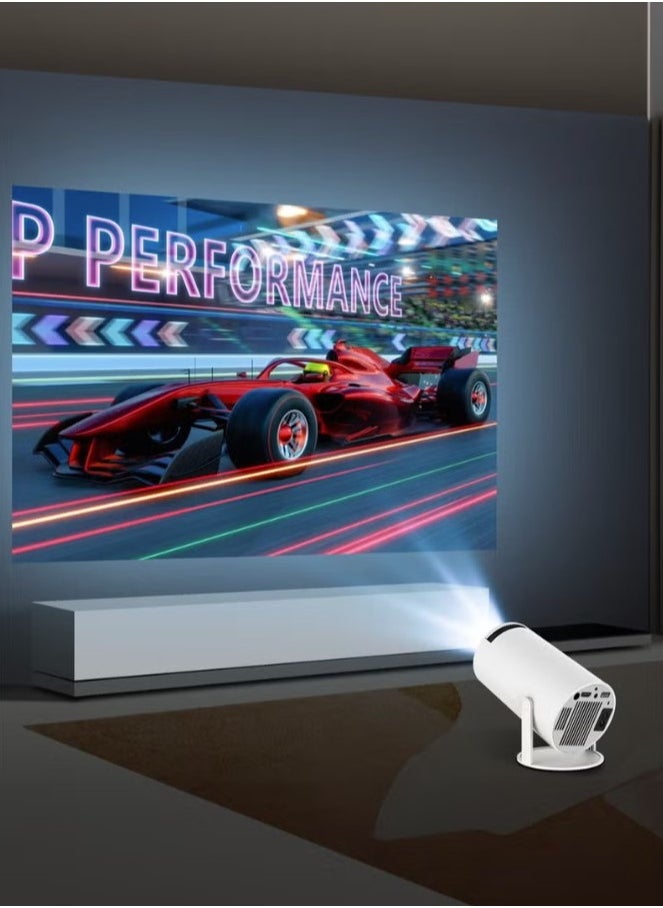 جهاز عرض ذكي صغير، محمول مدمج بشبكة واي فاي، أندرويد 11، جهاز عرض FHD 1080P يدعم 50000 ساعة، جهاز عرض LED تلقائي مع تصحيح الانحراف الأفقي مع دوران 380 درجة للهاتف، 1280 × 720 مع ذاكرة قراءة فقط 8 جيجابايت