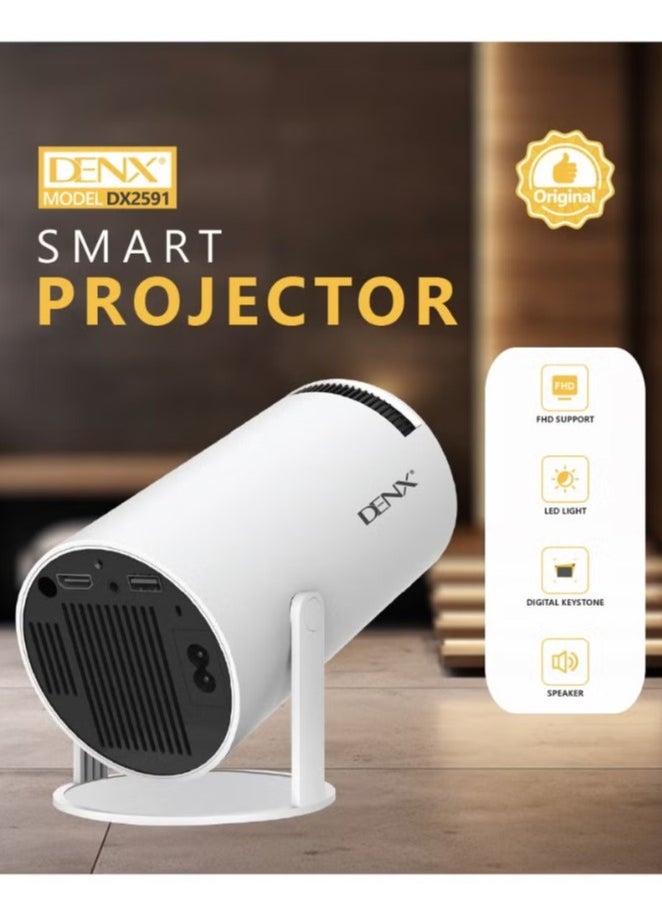 جهاز عرض ذكي صغير، محمول مدمج بشبكة واي فاي، أندرويد 11، جهاز عرض FHD 1080P يدعم 50000 ساعة، جهاز عرض LED تلقائي مع تصحيح الانحراف الأفقي مع دوران 380 درجة للهاتف، 1280 × 720 مع ذاكرة قراءة فقط 8 جيجابايت
