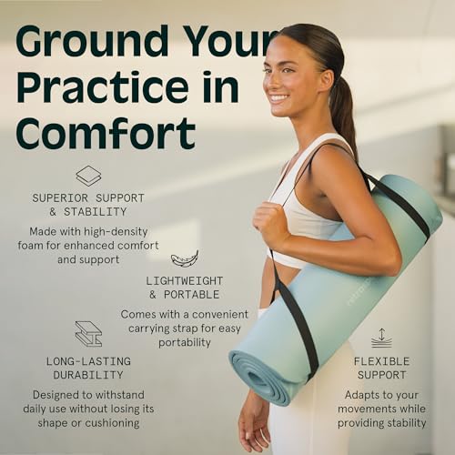 Retrospec Solana Yoga Mat 1/2" Thick w/Nylon Strap for Men & Women - Non Slip Excercise Mat for Yoga, Pilates, Stretching, Floor & Fitness Workouts, Wild Spruce, 4446 - Image 4