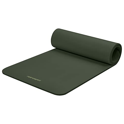 Retrospec Solana Yoga Mat 1/2" Thick w/Nylon Strap for Men & Women - Non Slip Excercise Mat for Yoga, Pilates, Stretching, Floor & Fitness Workouts, Wild Spruce, 4446 - Image 1
