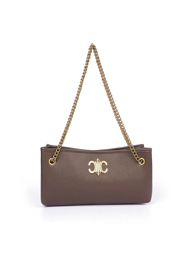 Cuple Pebbled faux leather shoulder bag with chain strap