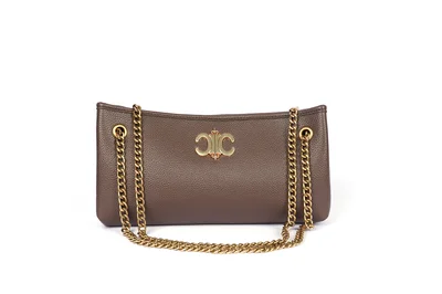 Cuple Pebbled faux leather shoulder bag with chain strap