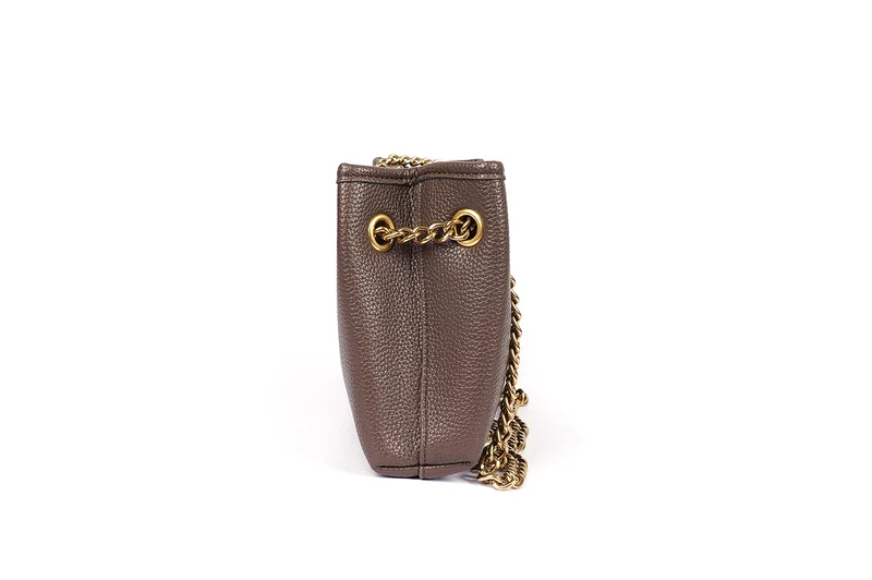 Cuple Pebbled faux leather shoulder bag with chain strap