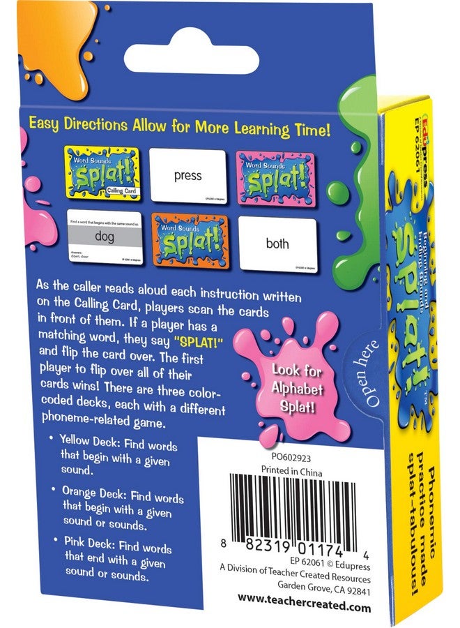 Teacher Created Resources Beginning and Ending Sounds Splat™ Game Grades K-2 (EP62061) - Image 3