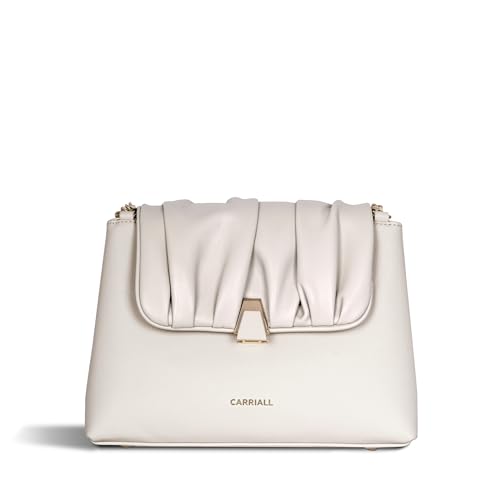 Carriall Bella Women’s Vegan Leather Handbag | Stylish Casual Shoulder Bag with Wallet purse, Secure Zip Pockets with shoulder strap – Structured & Stylish Everyday Bag for women & girls (WHITE) - Image 1