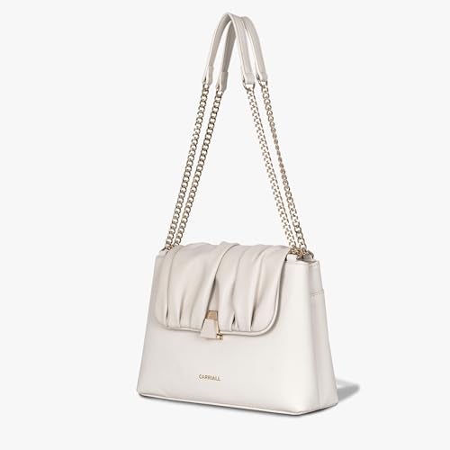 Carriall Bella Women’s Vegan Leather Handbag | Stylish Casual Shoulder Bag with Wallet purse, Secure Zip Pockets with shoulder strap – Structured & Stylish Everyday Bag for women & girls (WHITE) - Image 3