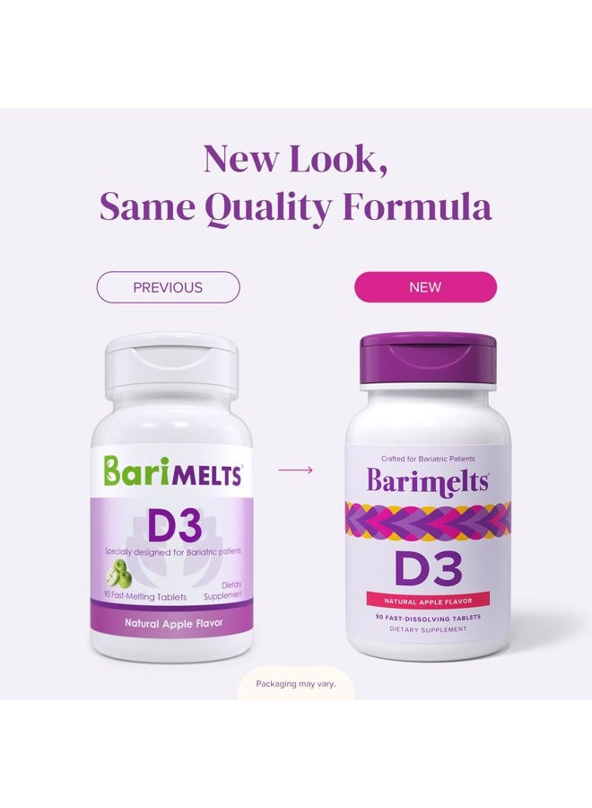BariMelts Vitamin D3 5000 IU, 90 Fast-Dissolving Tablets (3-Month Supply), Bariatric Vitamins for Women, Natural Apple Flavor​ - Image 2