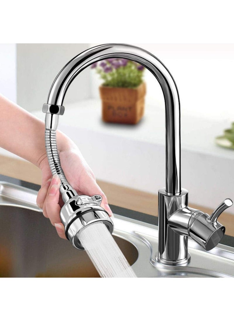 Leeonz Leeonz Adjustable Kitchen Tap Spray Head 3 Gear, ABS Plastic Water-Saving Faucet 360°Swivel Faucet Nozzle Filter Splash-Proof Faucet Tap Aerator Bathroom Shower Kitchen Tap Sink Accessories (Long)  - Image 2