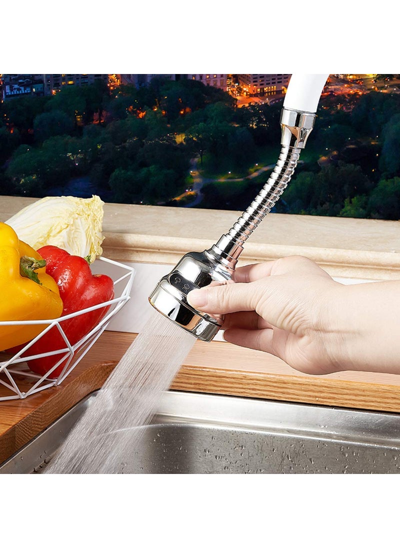 Leeonz Leeonz Adjustable Kitchen Tap Spray Head 3 Gear, ABS Plastic Water-Saving Faucet 360°Swivel Faucet Nozzle Filter Splash-Proof Faucet Tap Aerator Bathroom Shower Kitchen Tap Sink Accessories (Long)  - Image 1