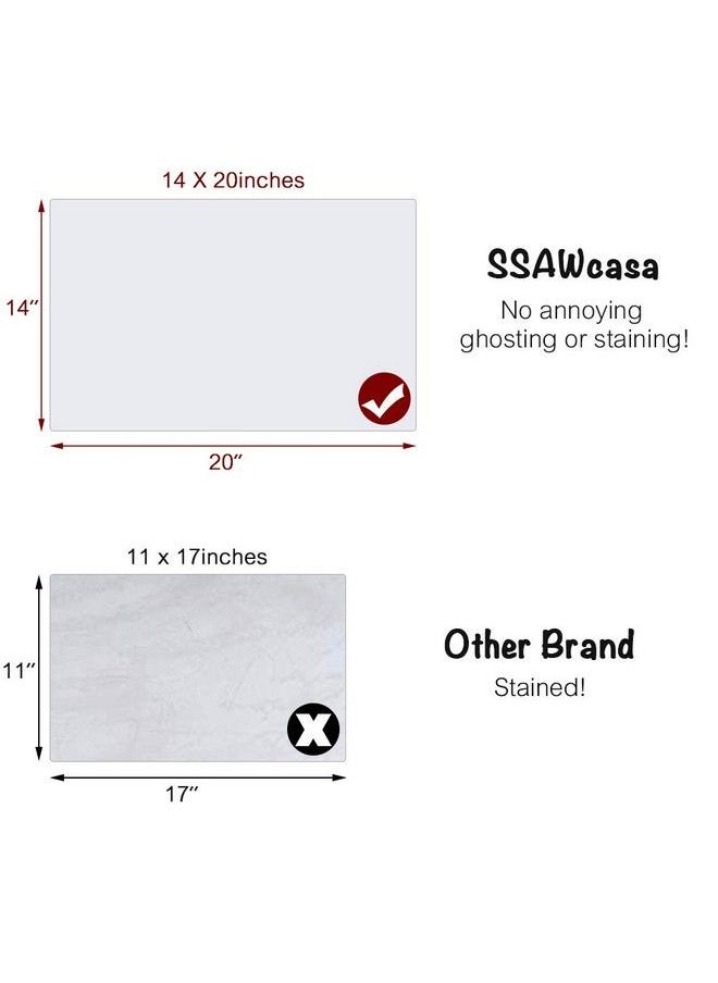 SSAWcasa - Magnetic Dry Erase Whiteboard For Fridge20X14In Dry Erase Board For Refrigeratormagnetic Self Adhesive White Board Sheet Reminder Notepad With Eraser Marker For Memo Grocery List Office Note Planner - Image 1
