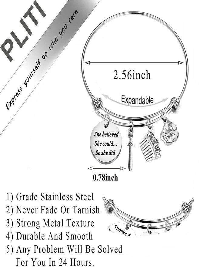 PLITI Princess Gift Princess Fan Gift She Believed She Could So She Did Princess Inspirational Bracelet For Fairy Tale Lover (believed sword comb bg) - Image 2