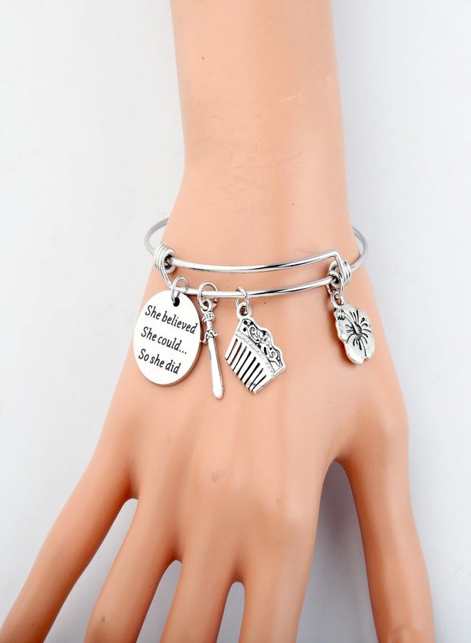 PLITI Princess Gift Princess Fan Gift She Believed She Could So She Did Princess Inspirational Bracelet For Fairy Tale Lover (believed sword comb bg) - Image 4