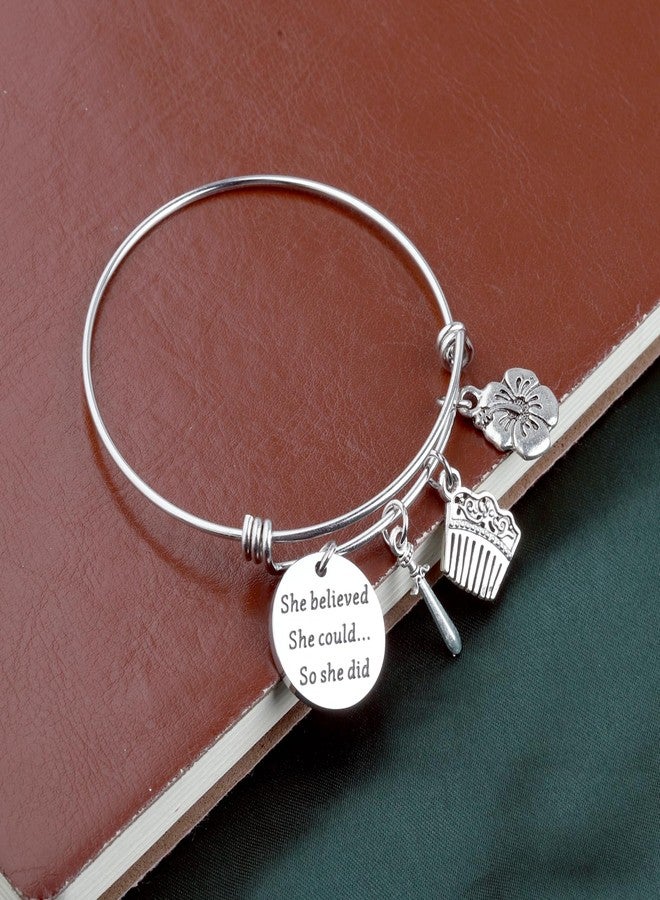 PLITI Princess Gift Princess Fan Gift She Believed She Could So She Did Princess Inspirational Bracelet For Fairy Tale Lover (believed sword comb bg) - Image 5