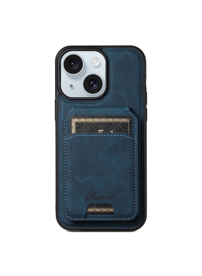 Suteni Case For iPhone 15 H16 Litchi Texture Leather Detachable Wallet Back Phone Case - Image 1