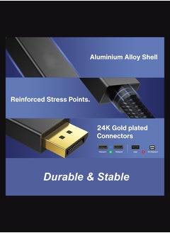 MOWSIL USB C to DisplayPort 4K Cable 2Mtr (4K 60Hz 144Hz 120Hz 2K 240Hz), Aluminum Alloy Body Alt Mode Video Adapter for MacBook Pro/iPad Pro, XPS 15 and More  - Image 3