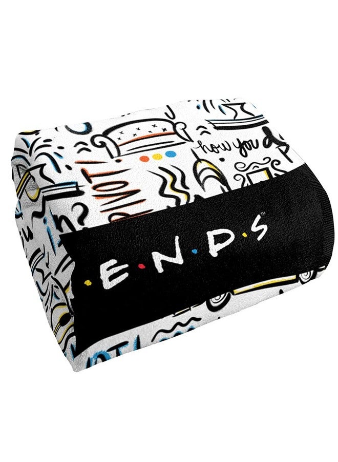 LOGOVISION Friends Let's Be Friends Pattern Officially Licensed Beach Towel 30" X 60" - Image 3