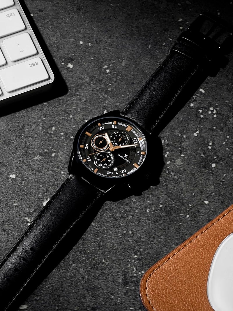 Daniel Klein Grey Dial with Leather Strap Watch for Men - DK.1.14291-3 - Image 2