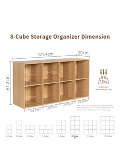 Chogori Wooden 8-Cube Storage Organizer with Closed Back Panel, 11in Cube Shelf Opening, Bookshelf, Display Shelf,Closet Cabinet for Home and Office  - Image 3