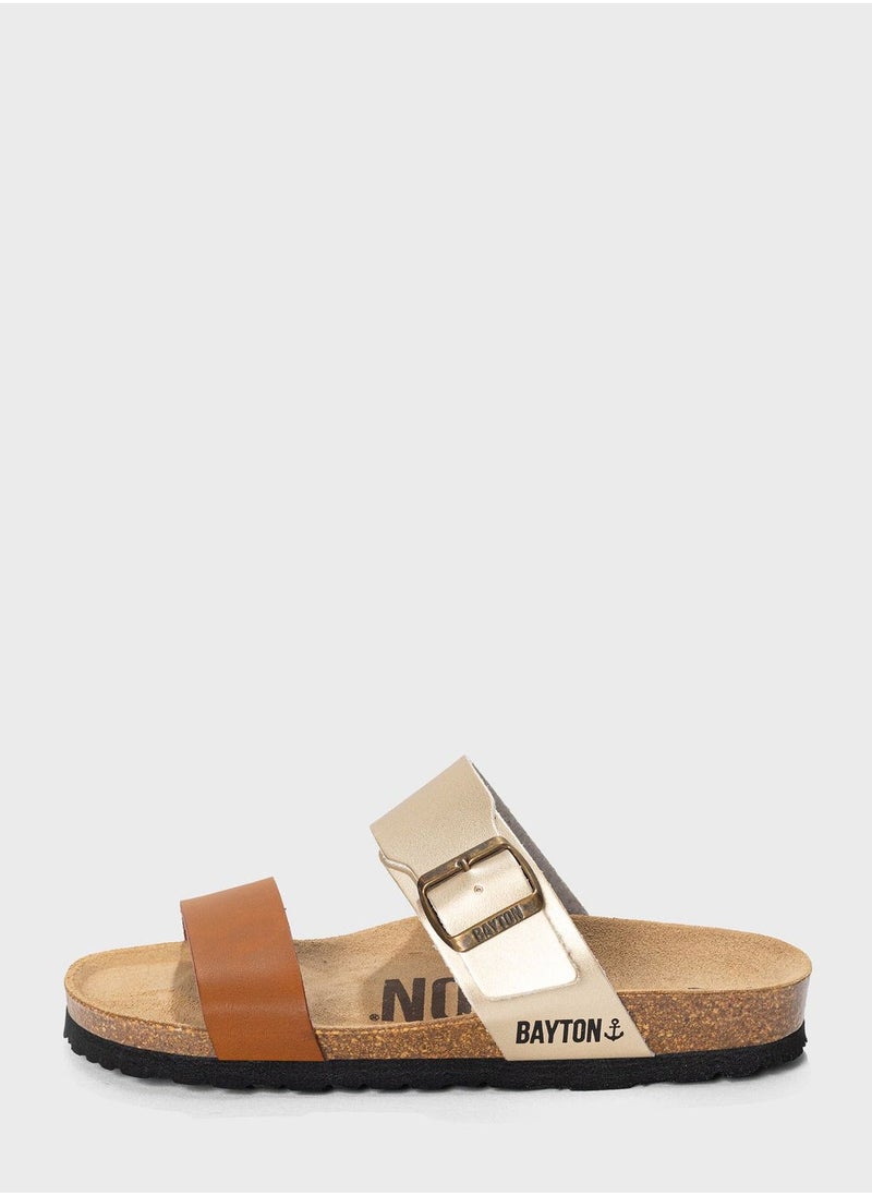 BAYTON - Valence Double Strap Flat Sandals - Image 1