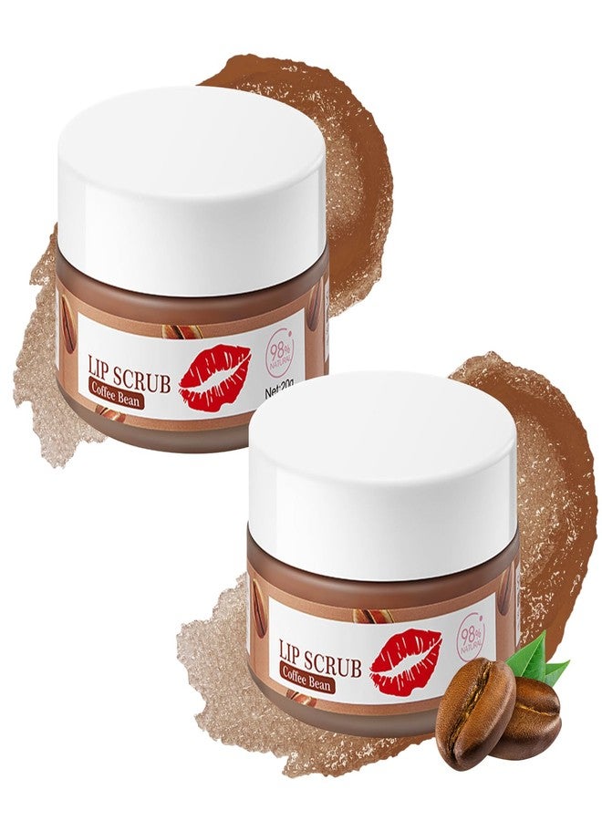 JunKuJK 2PCS Coffee Bean Conditioning Lip Scrub Kit,Moisturizing Lip Sleeping Mask Long Lasting Hydrating Lip Scrubber Exfoliator Lip Care Products for Men & Women - Image 1