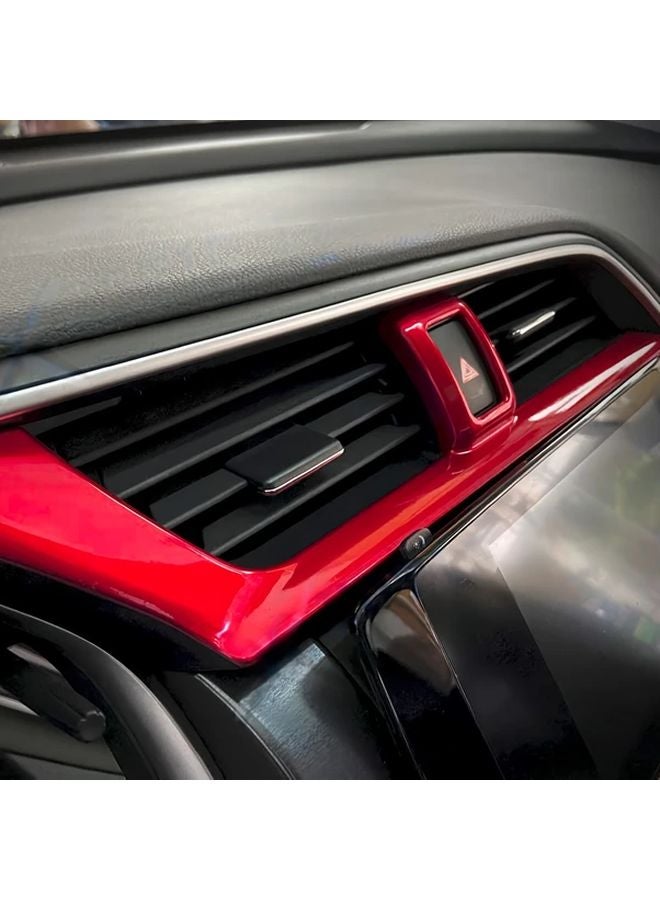 Red Non Woven Dashboard Air Vent Cover Compatible with Civic 2016 2021 Interior Trim - Image 4