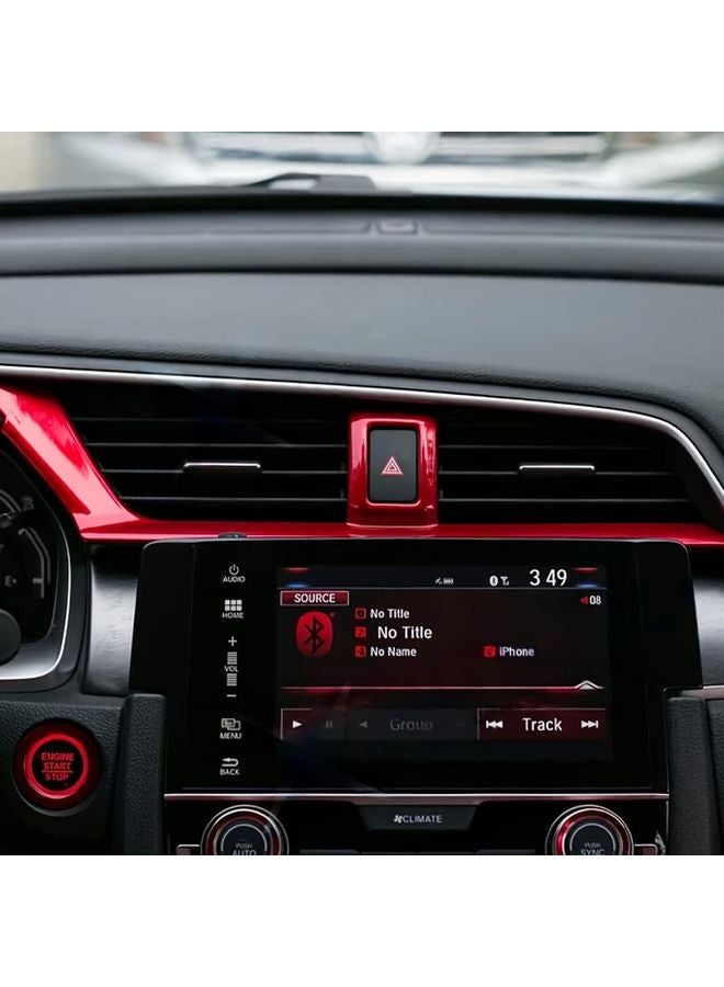 Red Non Woven Dashboard Air Vent Cover Compatible with Civic 2016 2021 Interior Trim - Image 3