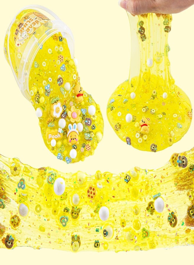 LAWOHO Bear Clear Slime 300ml, Yellow Clear Slime Kit for Girls Ages 8-12 with 9 Packs Cute Add-Ins for Kids Party Favors, Non Stick Slimes with Clay Toys Birthday Halloween Christmas Easter Gifts - Image 5