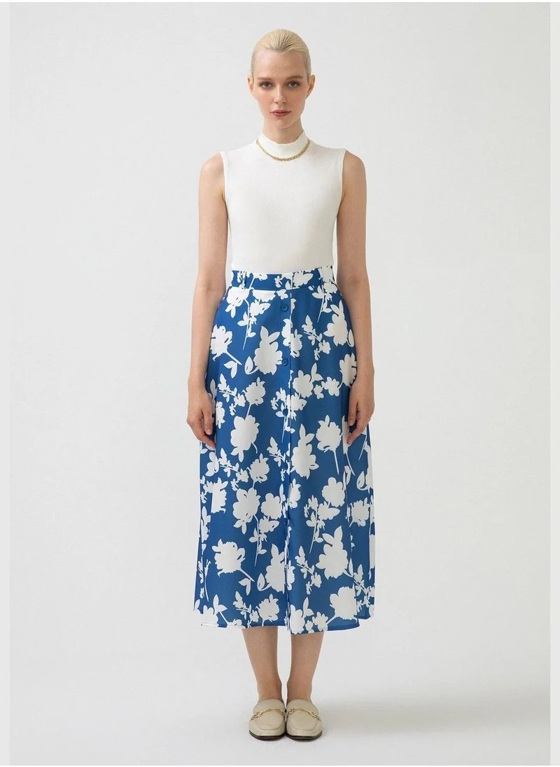 تاتشي FLOWERED CREPE SKIRT