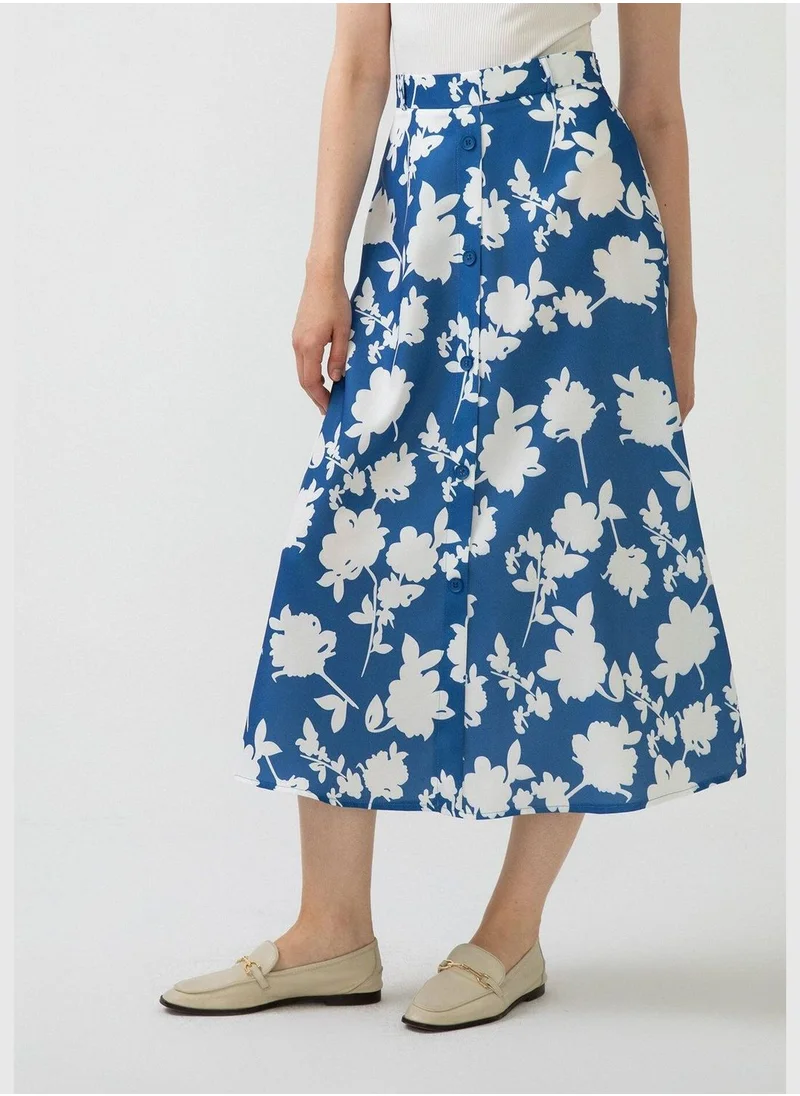 تاتشي FLOWERED CREPE SKIRT