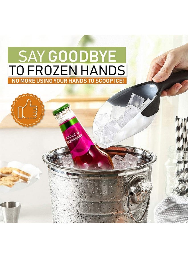Spring Chef Spring Chef Magnetic Ice Scoop for Freezer - BPA-Free Flexi-Plastic Popcorn Scoop with Soft Grip Handle - Dishwasher Safe Ice Scooper - Kitchen Food Scooper for Flour, Grains, Candy, Pet Food - Black  - Image 4