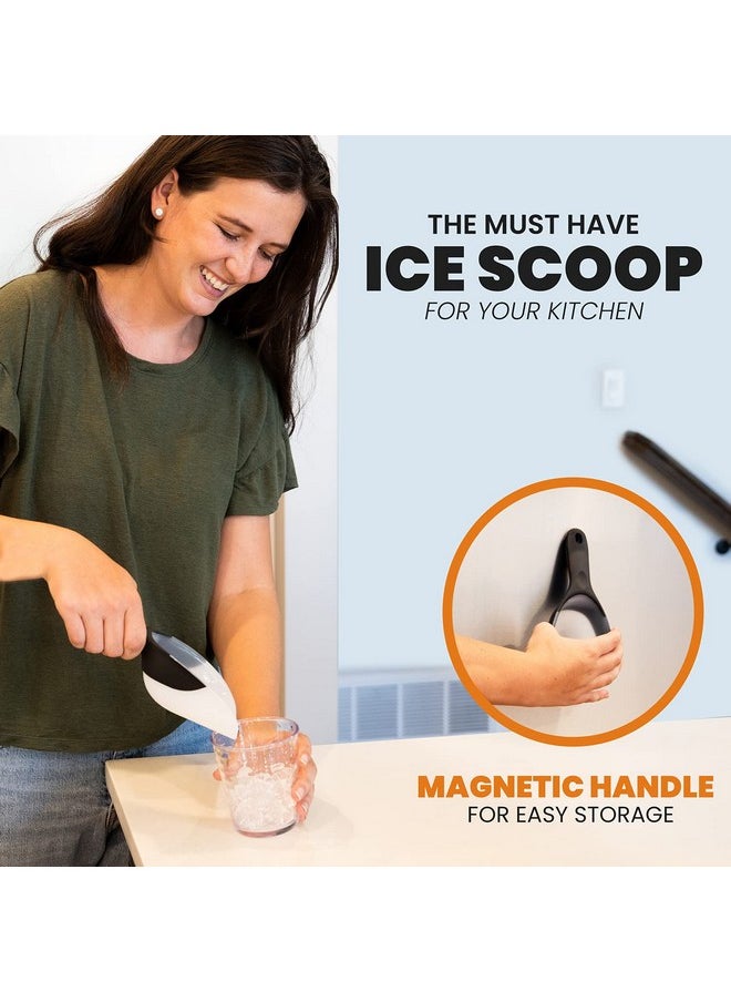 Spring Chef Spring Chef Magnetic Ice Scoop for Freezer - BPA-Free Flexi-Plastic Popcorn Scoop with Soft Grip Handle - Dishwasher Safe Ice Scooper - Kitchen Food Scooper for Flour, Grains, Candy, Pet Food - Black  - Image 2