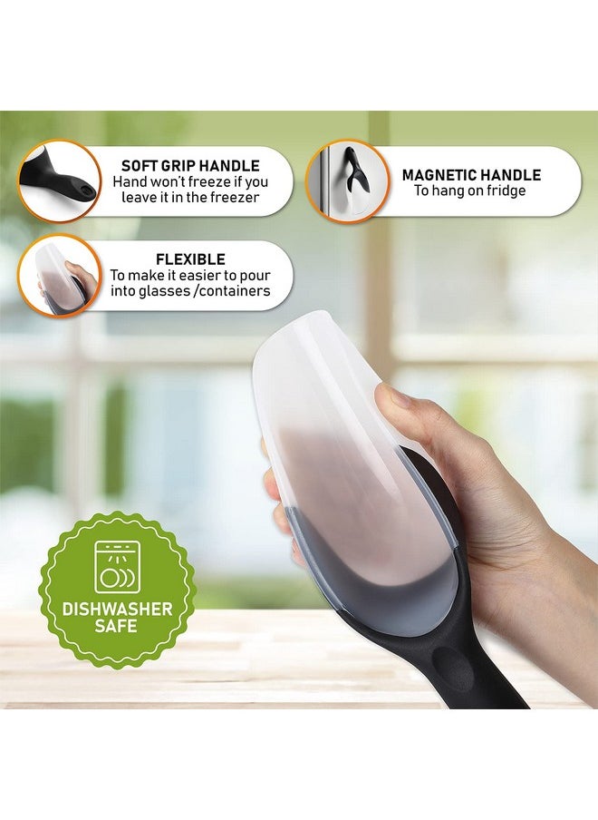 Spring Chef Spring Chef Magnetic Ice Scoop for Freezer - BPA-Free Flexi-Plastic Popcorn Scoop with Soft Grip Handle - Dishwasher Safe Ice Scooper - Kitchen Food Scooper for Flour, Grains, Candy, Pet Food - Black  - Image 3