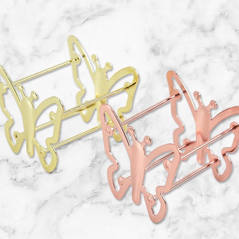 حامل أسفنجات المكياج المعدني من DECHOUS، مكون من 4 قطع، دعامة لتجفيف أسفنجات المكياج الهوائية، مناسبة لتخزين بيضات المكياج، تصميم باللونين الذهبي والذهبي الوردي، مناسب لتخزين في خزائن المكياج أو السفر. - Image 5