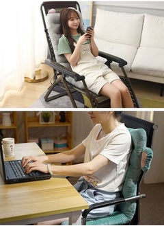 Reelyo All-in-one cushion office chair sofa car seat cushion high quality plush PP cotton comfortable and cute seat cushion non-slip backrest cushion rocking chair cushion cotton backrest (blue elephant)  - Image 3