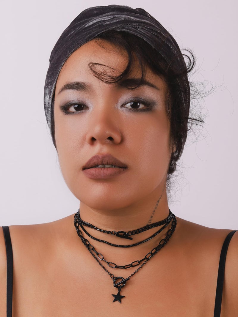 Sacina Goth Layered Black Star Choker Necklace, Black Jewelry, Gothic Punk Grunge Emo Necklace, Christmas Jewelry Gift for Women - Image 4