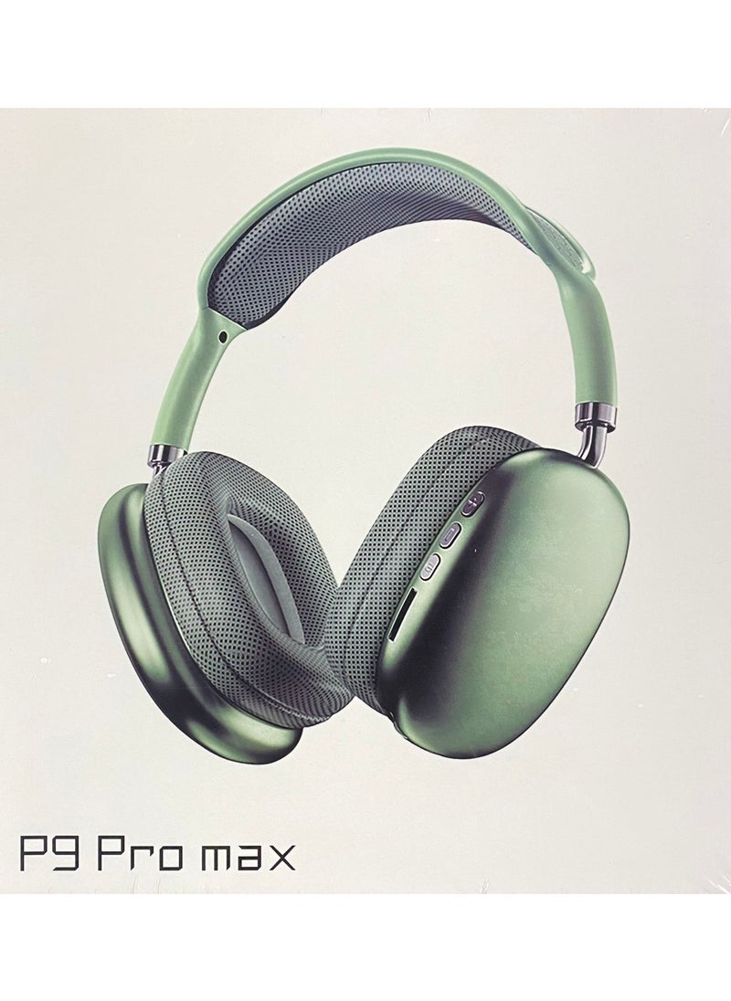 Vitacelli - P9 PRO MAX Immersive Active Noise Cancelling Wireless Headphones GREEN - Image 1