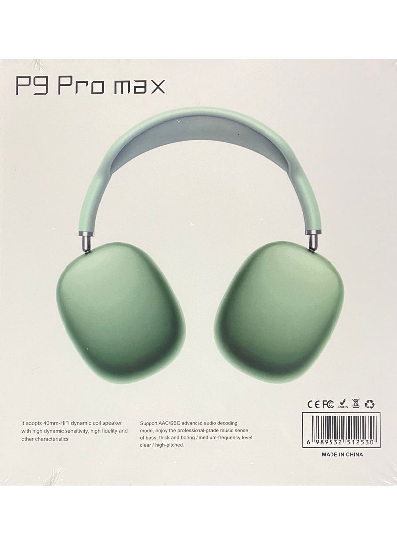 Vitacelli - P9 PRO MAX Immersive Active Noise Cancelling Wireless Headphones GREEN - Image 1