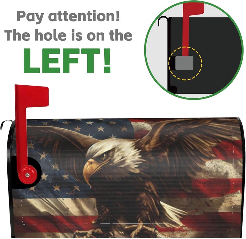 Identiy Mailbox Covers Magnetic Standard Size,18"x21" American Eagle with Flag Spring Summer Magnetic Mailbox Covers for Holiday Outside Yard Decor - Image 5