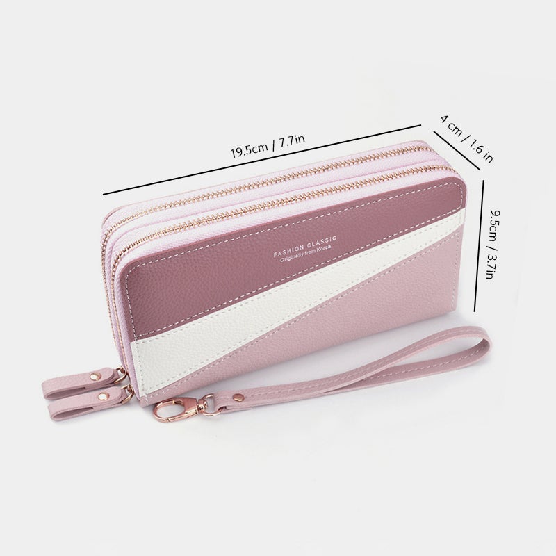 Women Clutch: Black PU Soft Durable - 8 Card Slots 6 Compartments Detachable Wristlet Strap Large Capacity Handbag for Daily Use - Image 2