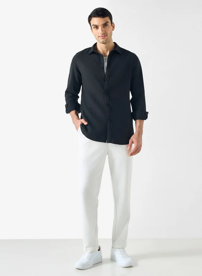 Splash FAV Regular Fit Collared Shirt with Long Sleeves