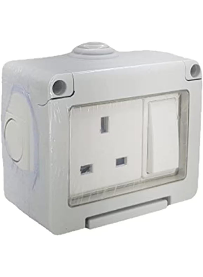 LITEX Outdoor Weatherproof Switch Socket IP55 Grey (SINGLE SOCKET UK-13A)