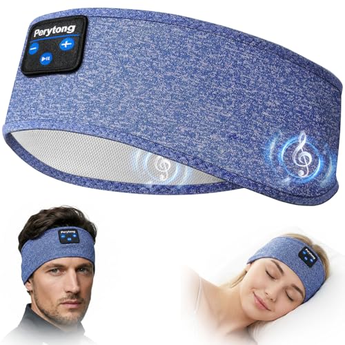 Perytong Sleep Headphones Bluetooth 5.4 Headband, Wireless Sleep Headphones for Side Sleepers - Sleeping Headband with Ultra-Thin Speaker Microphone Handsfree Gift Ideas for Women Men - Image 1