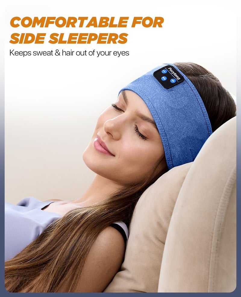 Perytong Sleep Headphones Bluetooth 5.4 Headband, Wireless Sleep Headphones for Side Sleepers - Sleeping Headband with Ultra-Thin Speaker Microphone Handsfree Gift Ideas for Women Men - Image 2
