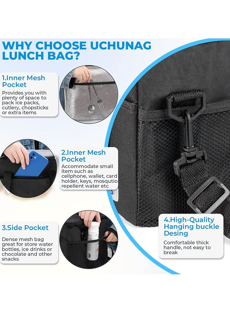 Arabest Lunch Bags for Women Men, Reusable Leakproof Kids Lunch Bag, Insulated Cool Bags for Kids, Insulated Cool Lunch Tote, Thermal Cooler Bags for Office, Work, School, Picnic  - Image 4