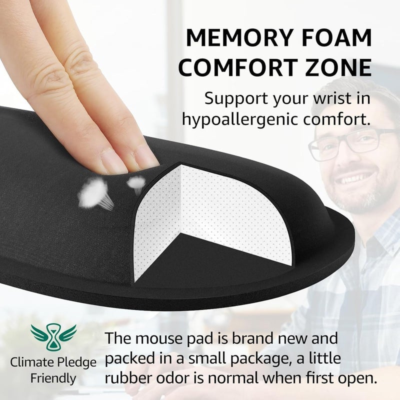 SCIENISH Memory Foam Wrist Rest Pad and Mouse Wrist Rest Support Cushion for Working Gaming Office Computer Laptop Mac-Set of 2, One Size (Ergonomic 3pcs) - Image 4