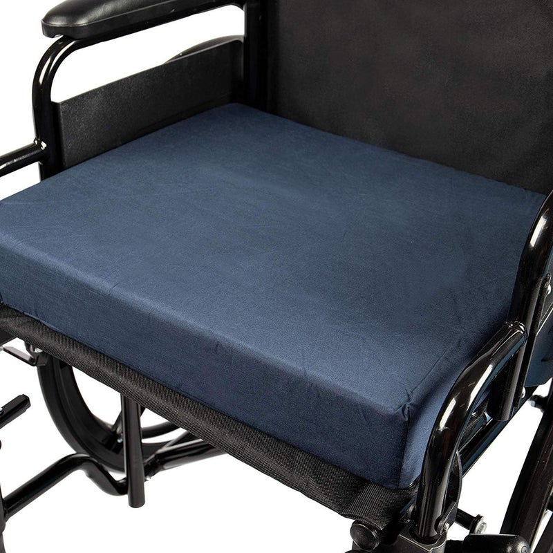 DMI Easy store & transit build DMI Seat Cushion for Wheelchairs, Mobility Scooters, Office and Kitchen Chairs or Car Seats to Add Support and Comfort while Reducing Pressure and Stress on Back, 3 Inch thick, 16 x 18, Navy Blue UV resistant - Image 3